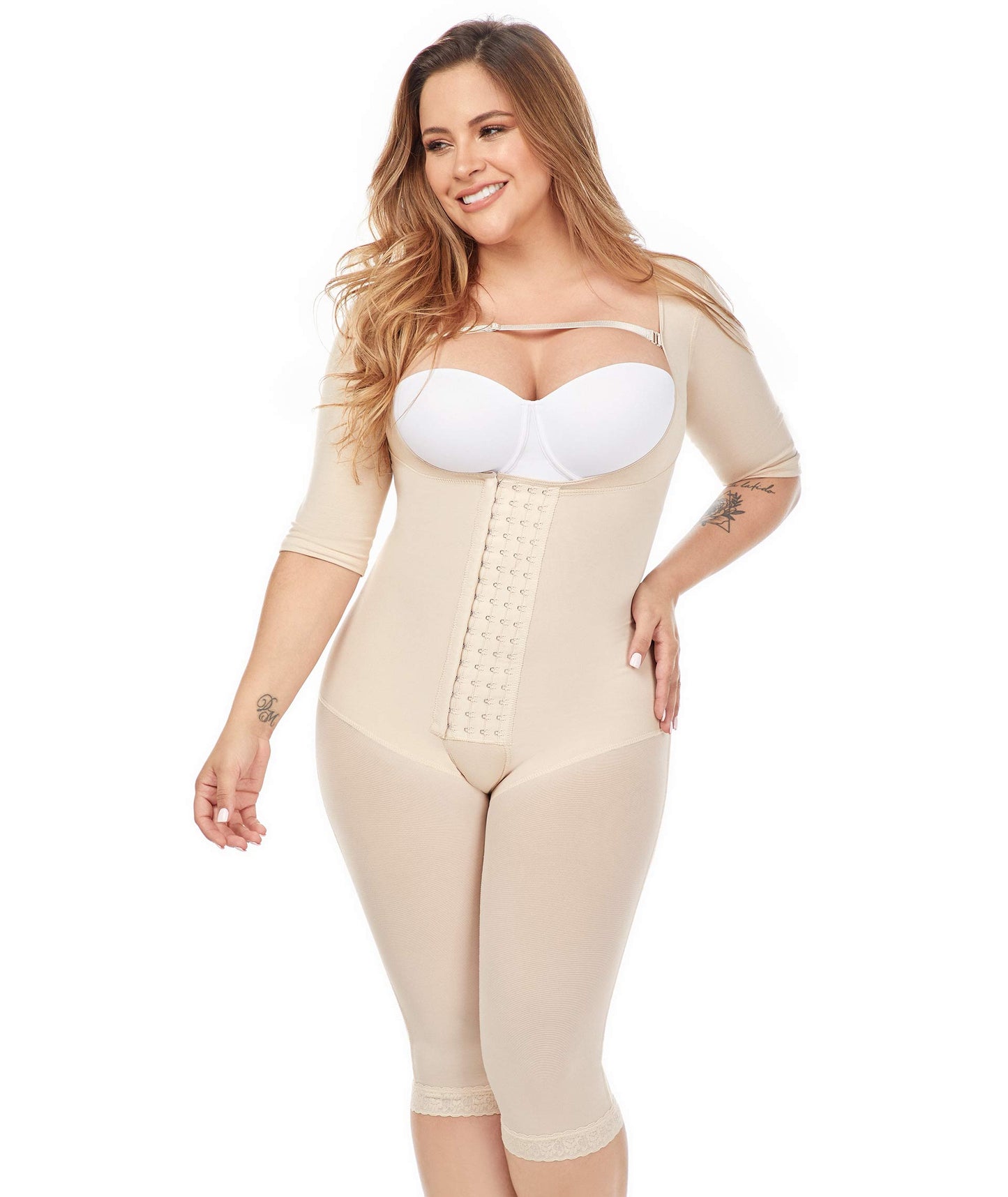 Ref. 9142 Faja Postquirúrgica Tipo Capri con Mangas - Fajas- Fajas MariaE Colombia