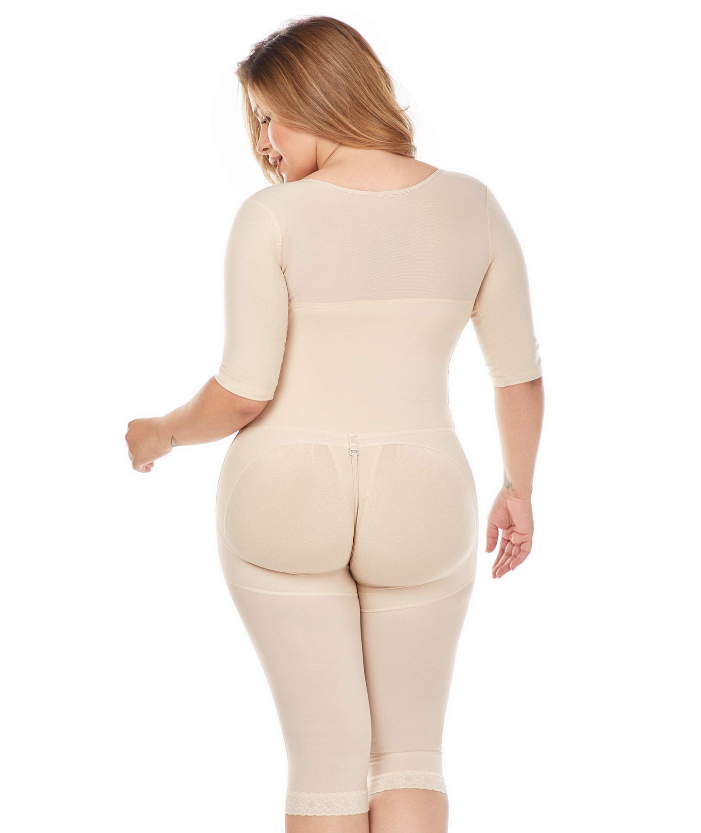 Ref. 9142 Faja Postquirúrgica Tipo Capri con Mangas - Fajas- Fajas MariaE Colombia